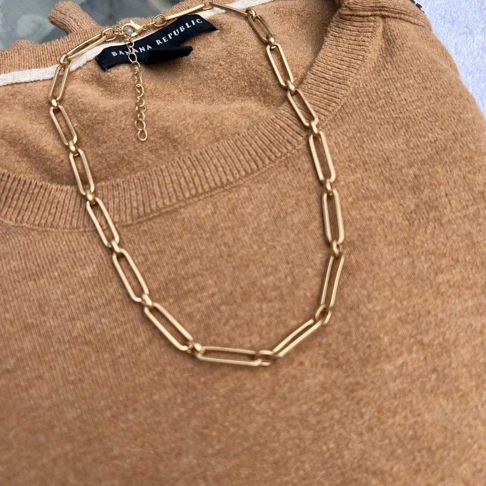 Necklace, SUGARFIX by BaubleBar Link Chain Gold Necklace NWOT - Picture 1 of 6